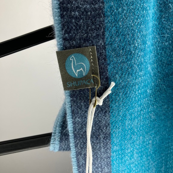 NWT SHUPACA Alpaca Scarf Reversible Tahitian Tide Blue - Picture 3 of 5